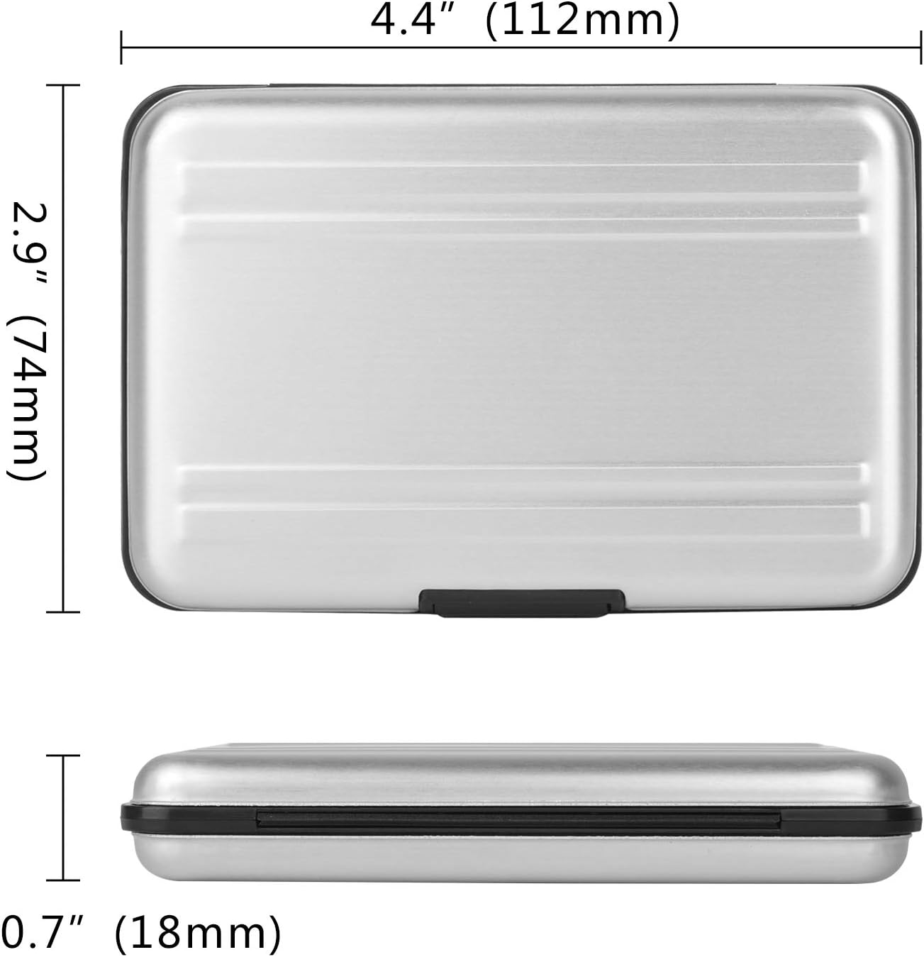 Aluminum Shock Resistant Carrying Box Memory Card Storage Case Holder 8 Slots for SD SDHC MMC Micro SD TF Cards Silver