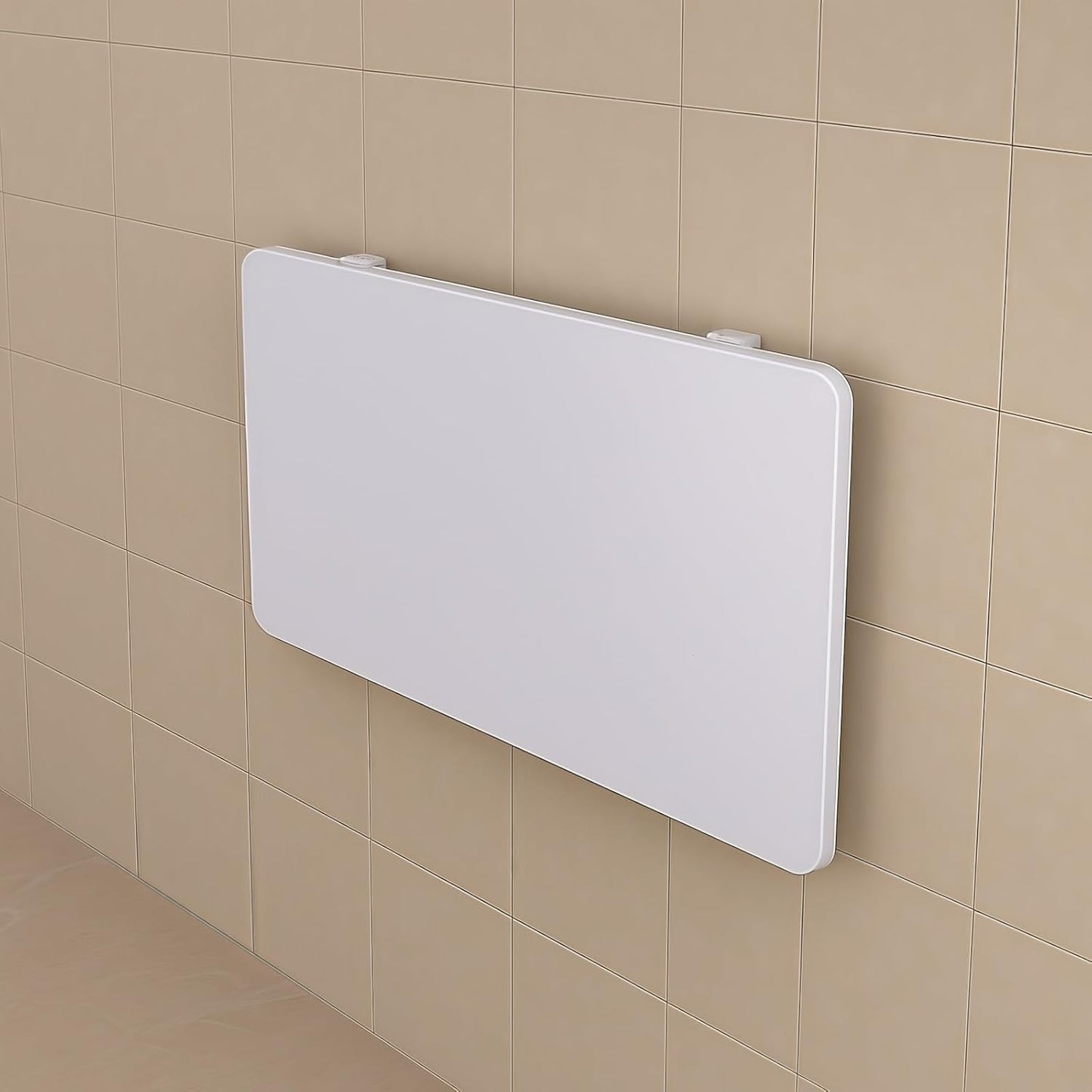 MM MELISEN White Wall Mounted Desk 40x20 Inch (101x50cm), Fold Down Folding Table for Laundry Room, Small Spaces Table