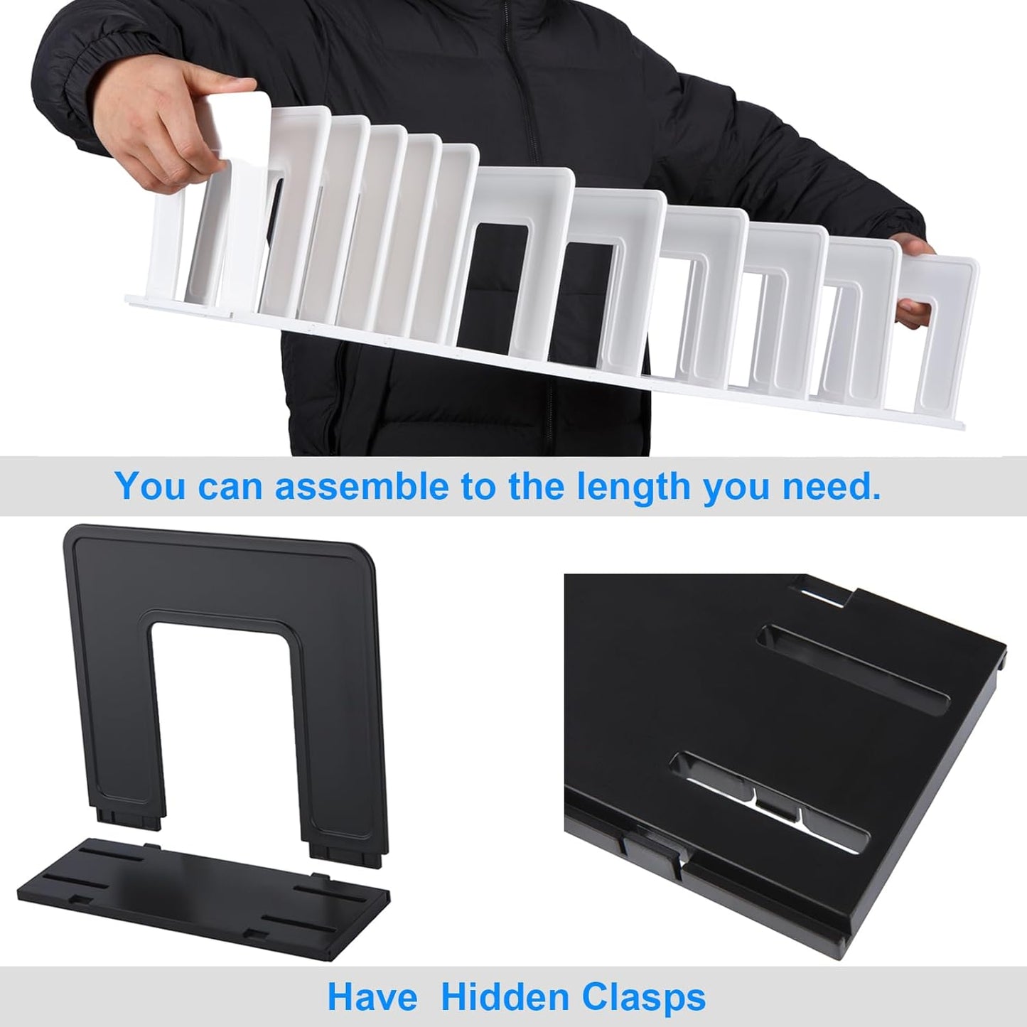 6 Pieces Upright Boards, Accessory Parts of Expandable File Folder Holder, Black