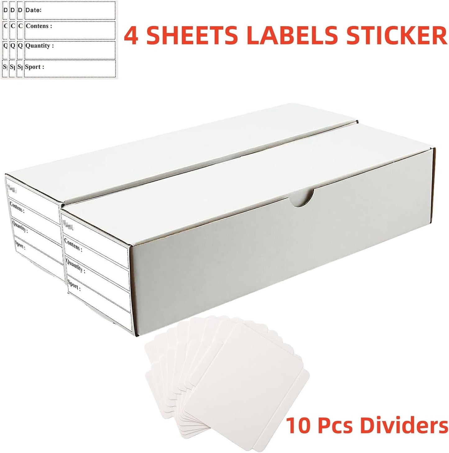 Trading Card Storage Box,2-Pack-1600 Count Corrugated Cardboard Box With PKMN/Mtg/Magic/TCG Storage and Collection,Labels For PKMN Card Storage Box (White, 2-Pack)