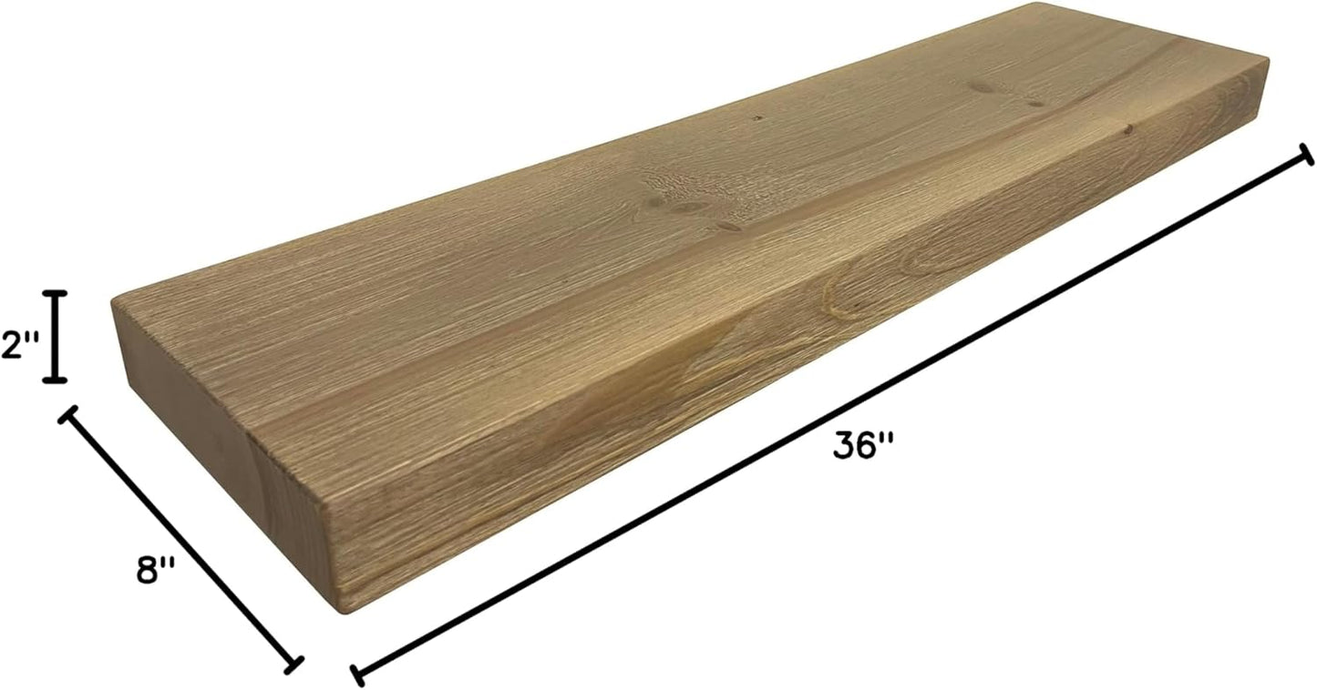joelsantiques - 36 Inch Wooden Floating Shelves for Wall - 36x8x2 in - Made of Natural Wood - Heavy Duty Rustic Wall Shelves for Bedroom - Perfect for Living Room, Kitchen - Beige