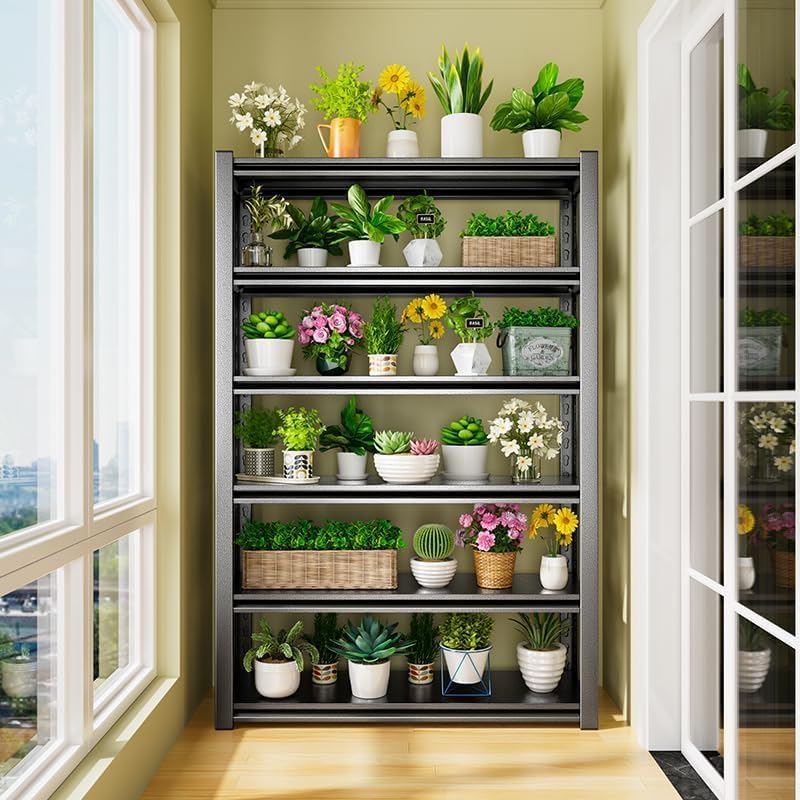Garage Storage Shelves,5 Tier Shelving Unit, 40 inch Wide, 18” Deep, 78” Tall Organizer Metal Shelf for Basement/Laundry/Pantry Heavy Duty, Adjustable,Easy to Install (6Tier-39.4"Wx17.7"D"dx77.2"h)