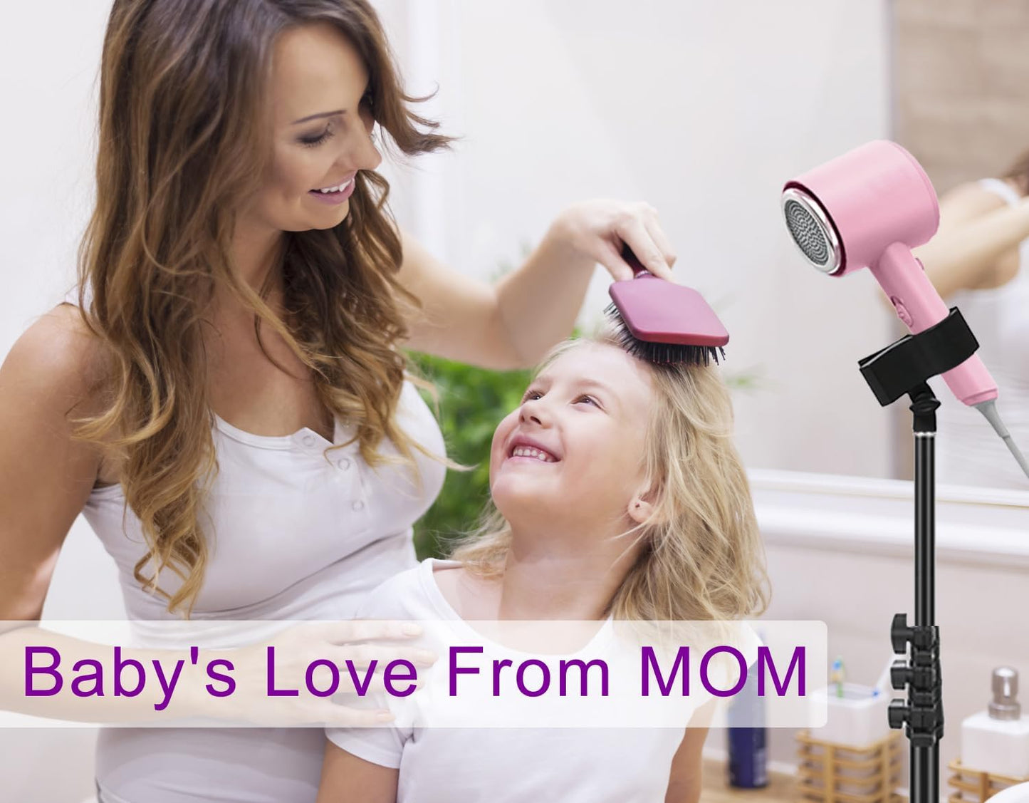 Purple River Hair Dryer Stand Black 20-63 Inch Adjustable Blow Dryer Holder with Tripod and Universal Clip, Easy to Use, Hands Free Relieve Wrist Pain, Shoulder Periarthritis etc