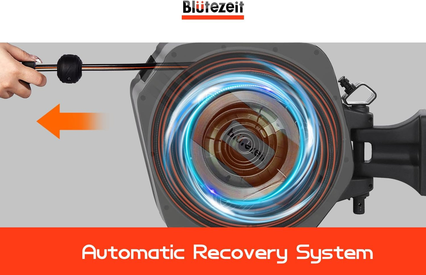 Blütezeit Retractable Garden Hose Reel Wall-Mount Heavy Duty