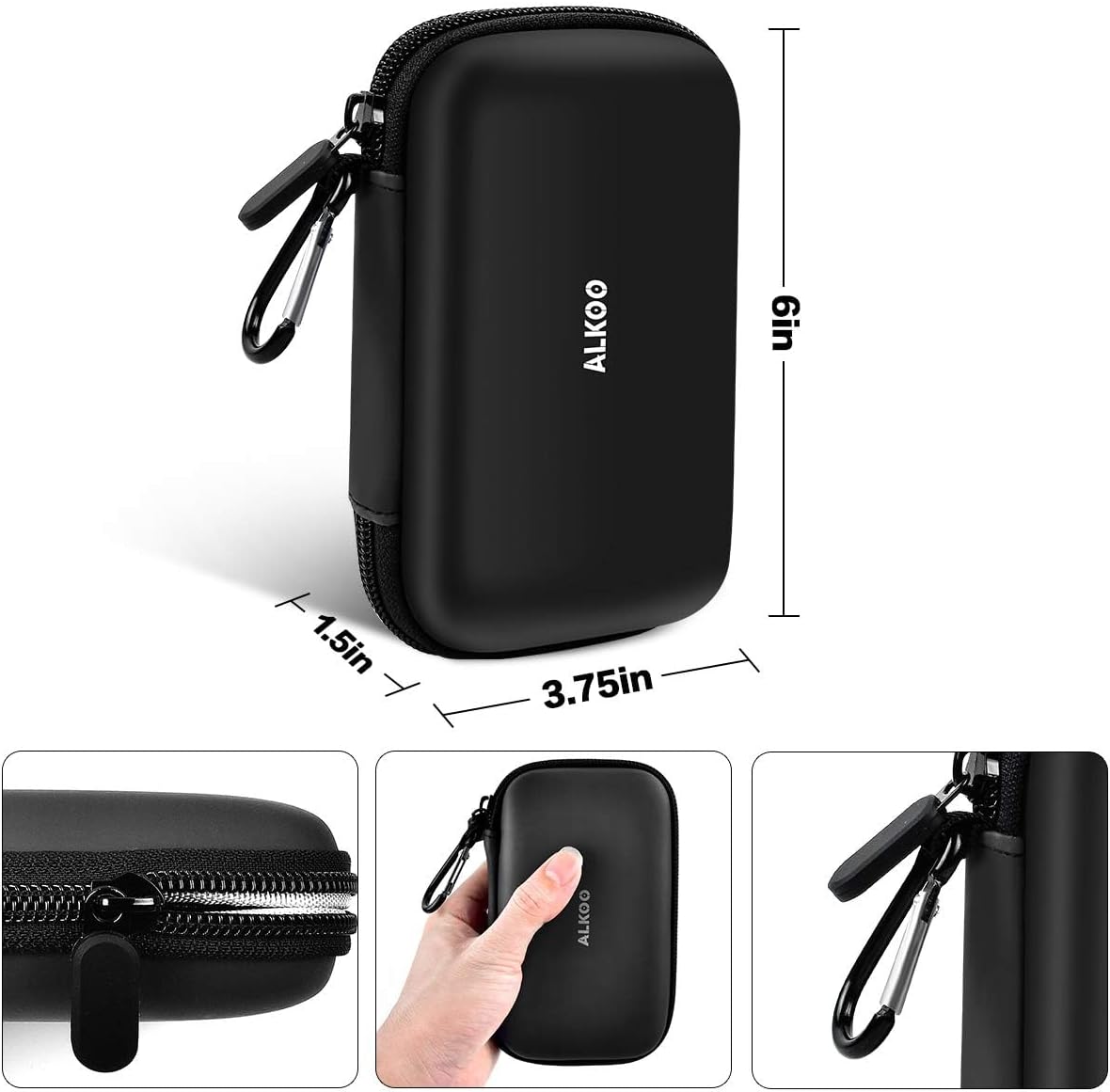 USB Flash Drive Case, SD Card Holder Compatible with Thumb Drive, Memory Cards, SDXC SDHC Storage Bag, Electronic Accessories Organizer for SanDisk for Samsung for Inland (Black)