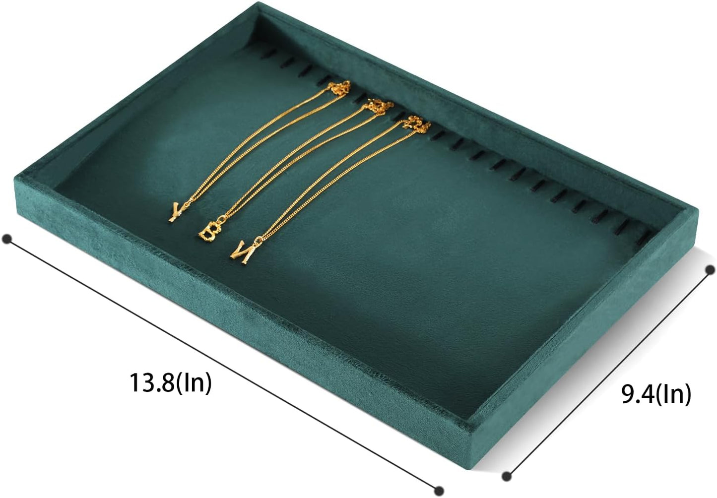 Necklace Storage Tray, Velvet Bracelet Display, Premium Jewelry Organizers,Luxury Bracelet Organizer,Green Necklace Display