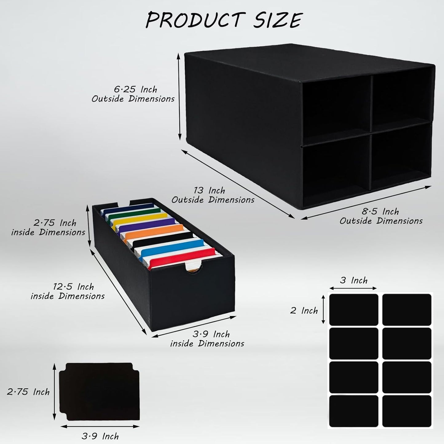 4 Sets Trading Card Storage Boxes, Includes 16-750 CT Boxes & 64 Dividers, 12000+ Trading Cards Organizer for Collectible Card Games, Sports Cards, TCG, with Labels & Pen