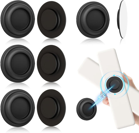 4Pcs Magnetic Remote Control Holder, Upgrades Silicone Wall Mount Self-Adhesive Remote Control Stand, Organizer Storage for Air Conditioner & TV Remotes, Caddy Back of Televisions (Black)