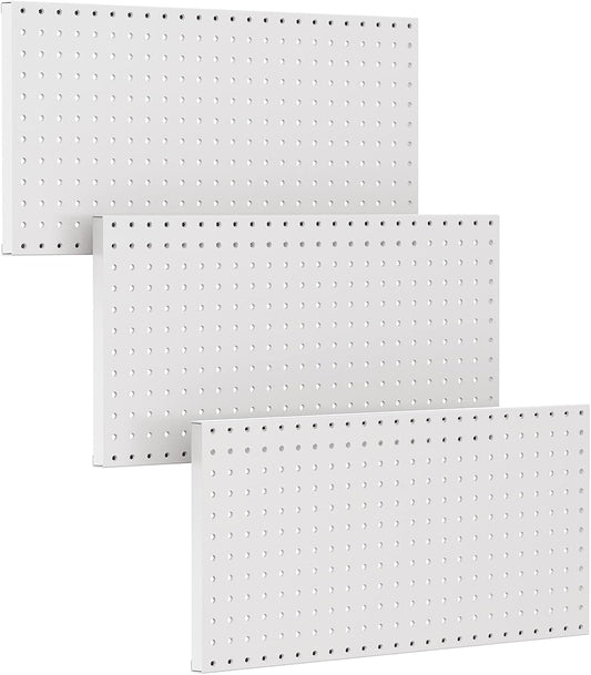 TORACK 3 PCS Metal Pegboard Panels(12x24 inch) for Wall Garage Utility Tools Storage Pegboard for Workbench, Modular Peg Board Tool Organizer Boards(Pack of 3, Grey)