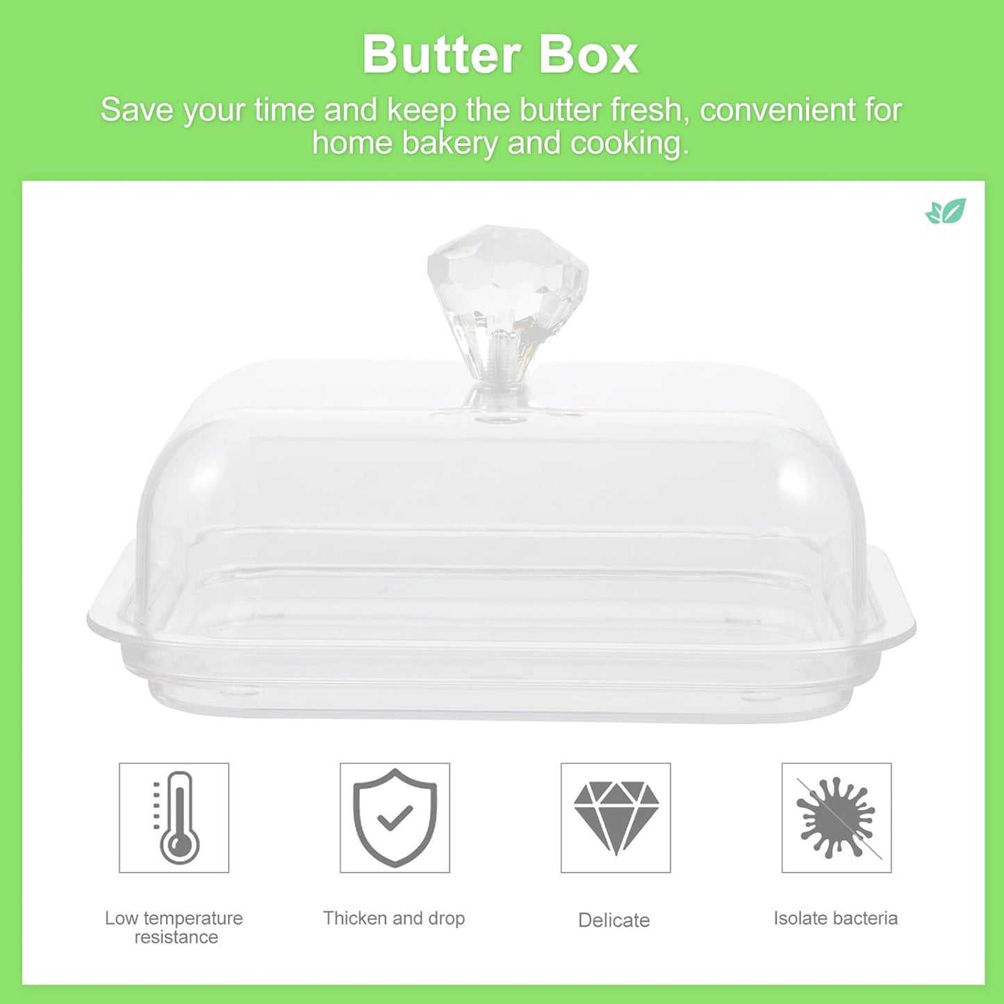 IMIKEYA Practical Butter Holder with Lid for Home and Restaurant Covered Butter Box Keeps Freshness Safe Food Storage Container Desserts Snacks Easy to Clean Small