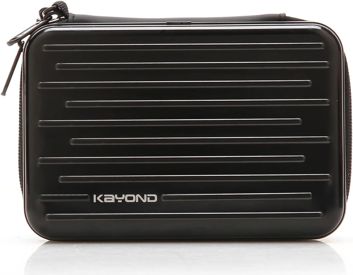 KAYOND Anti-Shock Silver Aluminium Carry Travel Protective Storage Case Bag for 2.5" Inch Portable External Hard Drive HDD USB 2.0/3.0 (Black)
