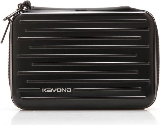 KAYOND Anti-Shock Silver Aluminium Carry Travel Protective Storage Case Bag for 2.5" Inch Portable External Hard Drive HDD USB 2.0/3.0 (Black)