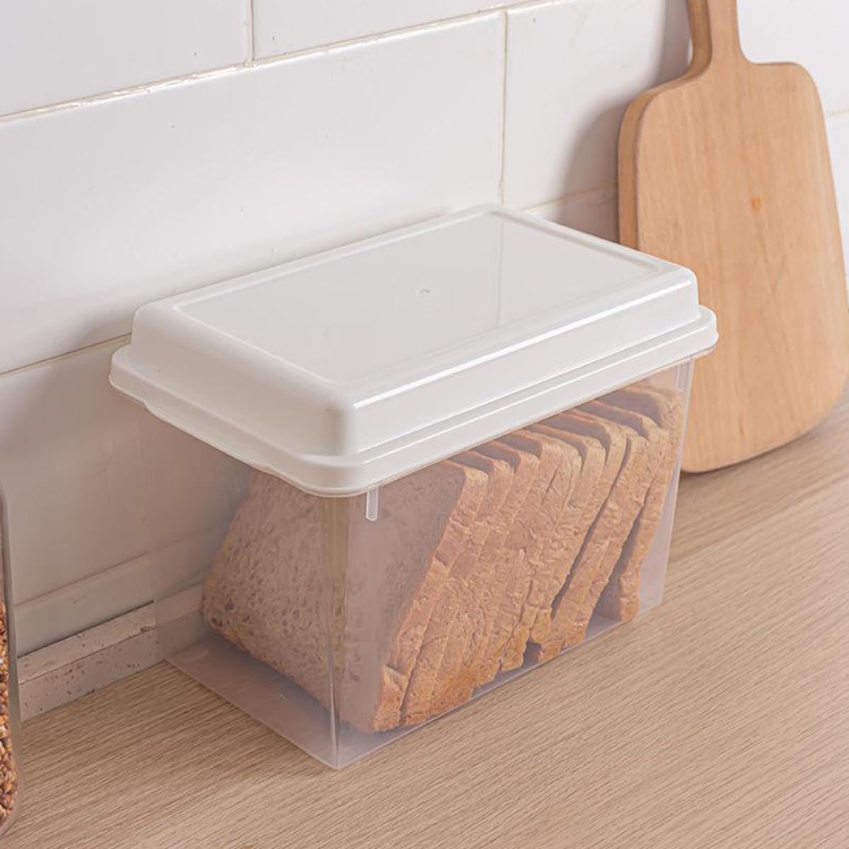 BESPORTBLE 2pcs Transparent Bread Storage Box with Lid for Kitchen Countertop Household Bread Bin Organizer Cheese Snacks Pantry and Bakery Use