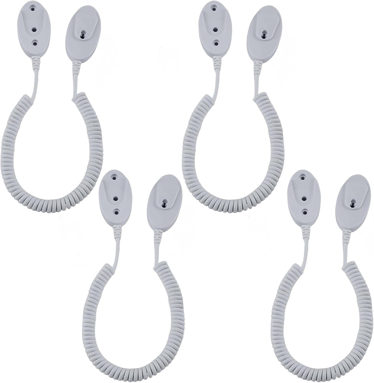 Magnetic Remote Leash Control Holder with Security Cable, Retractable Tidy Anti-lost Rope Organizer Easy Installation Stable Suitable for Projector TV Fan and Air Conditioner Remotes (4Pcs White, L)
