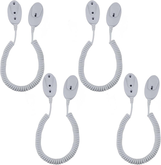 Magnetic Remote Leash Control Holder with Security Cable, Retractable Tidy Anti-lost Rope Organizer Easy Installation Stable Suitable for Projector TV Fan and Air Conditioner Remotes (4Pcs White, L)