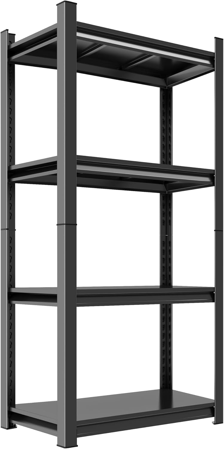 Garage Shelves,14-48''W Heavy-Duty Storage Shelves, Double-Layer Uprights, Thickened Shelves, Waterproof &Rustproof, Suitable for Indoor & Outdoor Use.