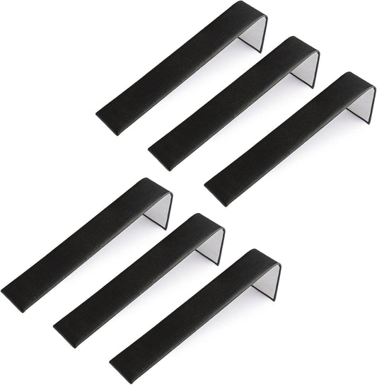 Novel Box 6 Pack Bracelet/Watch Ramp Black Leatherette 2x8.25x2 Inches - Slim and Sleek Ramps for Jewelry Display - Bracelet Holder Organizer Stand for Wedding, Selling & Personal Use