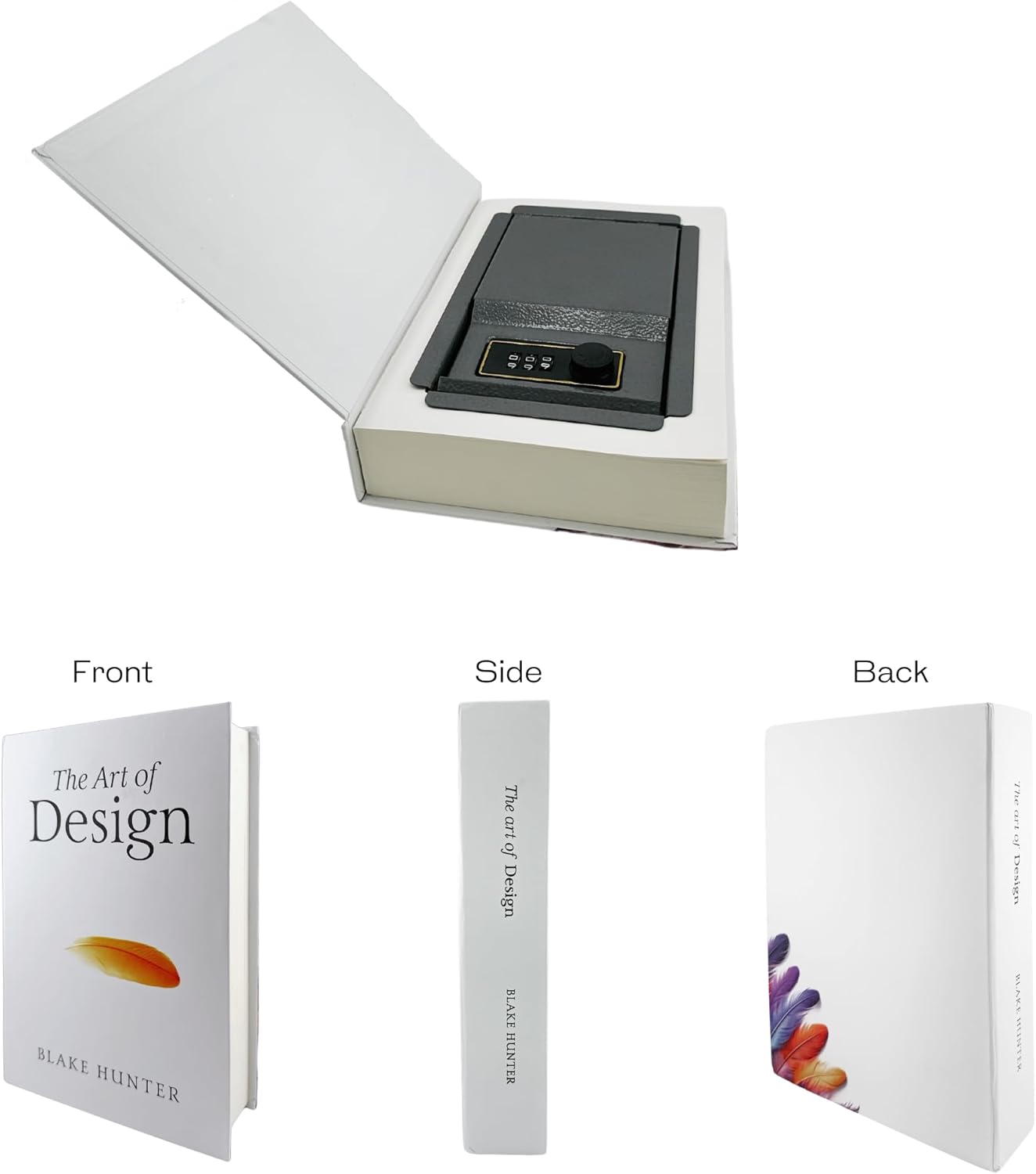Real Paper Diversion Book Safe with combo lock- Secret Box Collection Box- Art of Design. Safe for money, disguised safe, real book pages, money hiding, diversion safe.