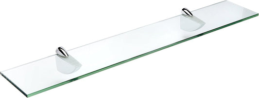 Spancraft Glass O-4.75x12-Chrome Oriole Glass Shelf, Chrome, 4.75" x 12"