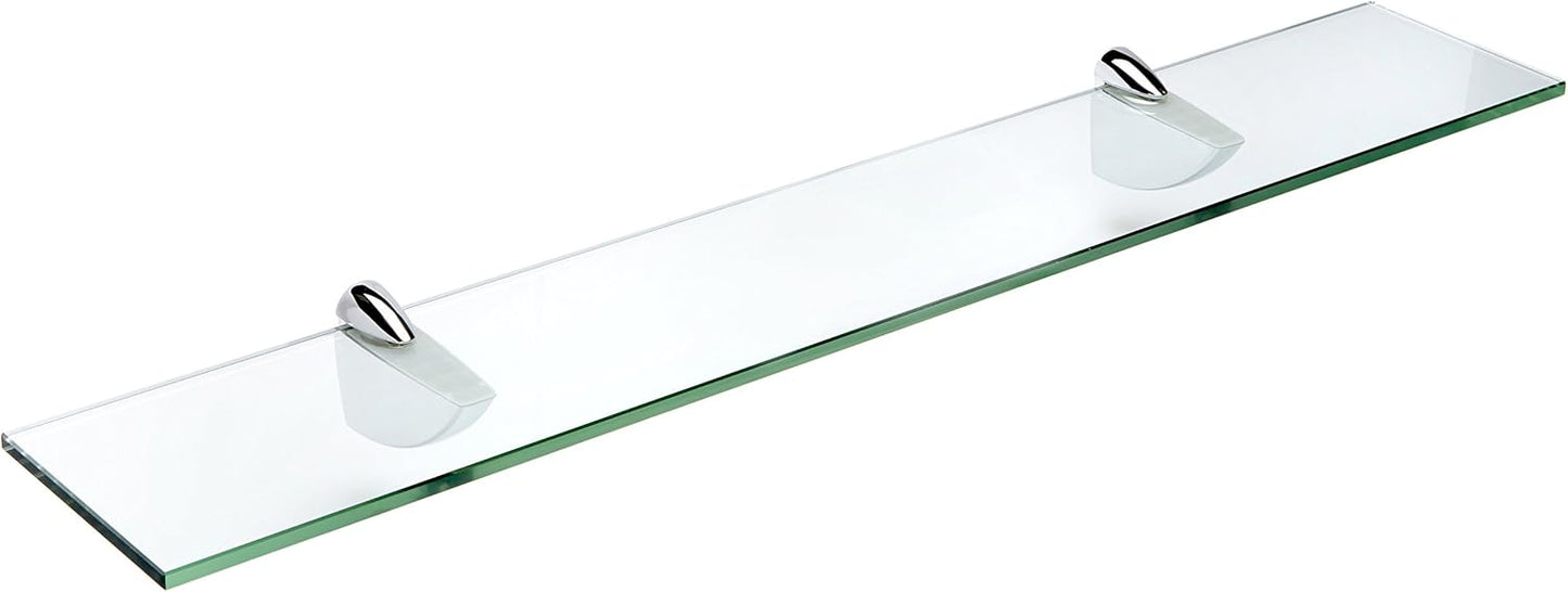Spancraft Glass O-4.75x33-Chrome Oriole Glass Shelf, Chrome, 4.75" x 33"