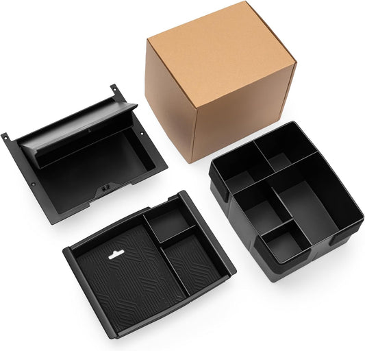Center Console Divider Organizer for 2024 2025 Toyota Tacoma 4th Gen Accessories Interior Secondary Storage Insert Armrest Hidden Secret Middle Console Storage Box Tray Coin Holder