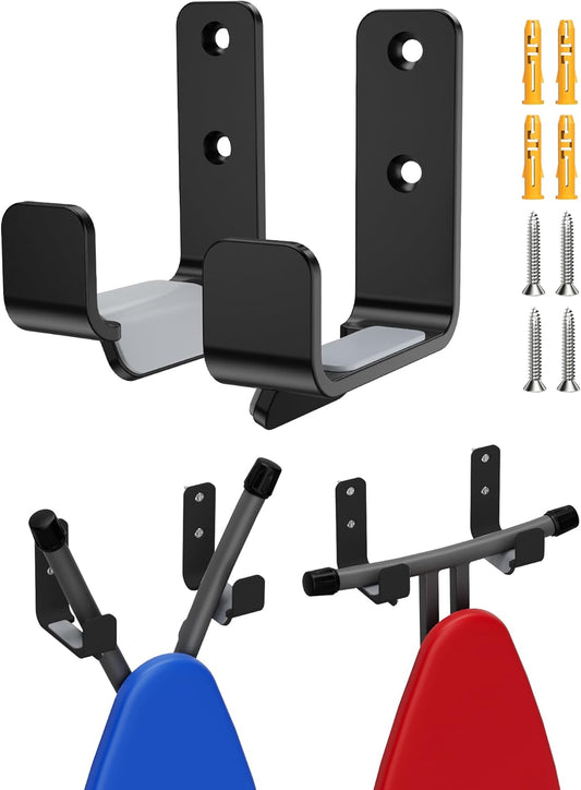 Ironing Board Wall Mount, Stainless Steel Ironing Board Hanger for Laundry Room, Adjustable Distance Holder Hook Wall Mount, Black