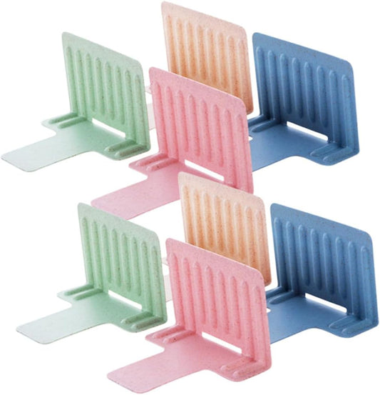 8-Piece PP Drawer Dividers for Refrigerated Food Storage Stackable Kitchen Organizer Adjustable Size for Cabinets and Freezers Random Color