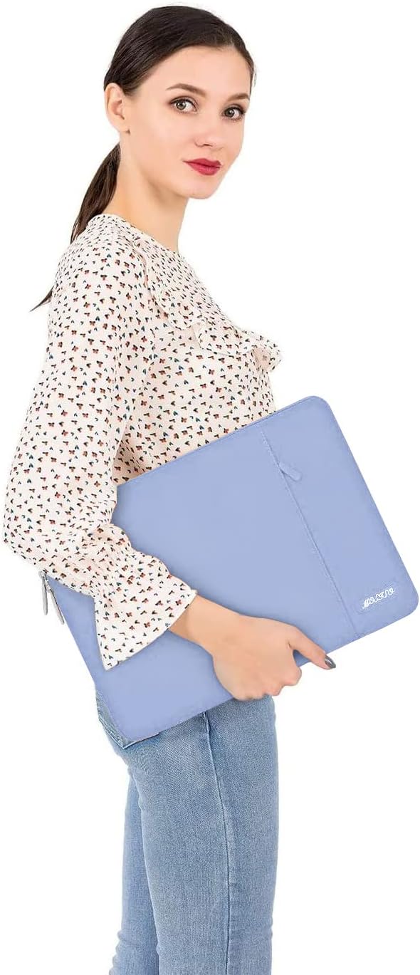 MOSISO Laptop Case 14 inch, 14 inch Laptop Sleeve Compatible with HP Lenovo Dell ASUS Acer, HP Stream, Dell Latitude, Lenovo IdeaPad, Polyester Vertical Computer Sleeve Bag with Pocket, Pastel Blue