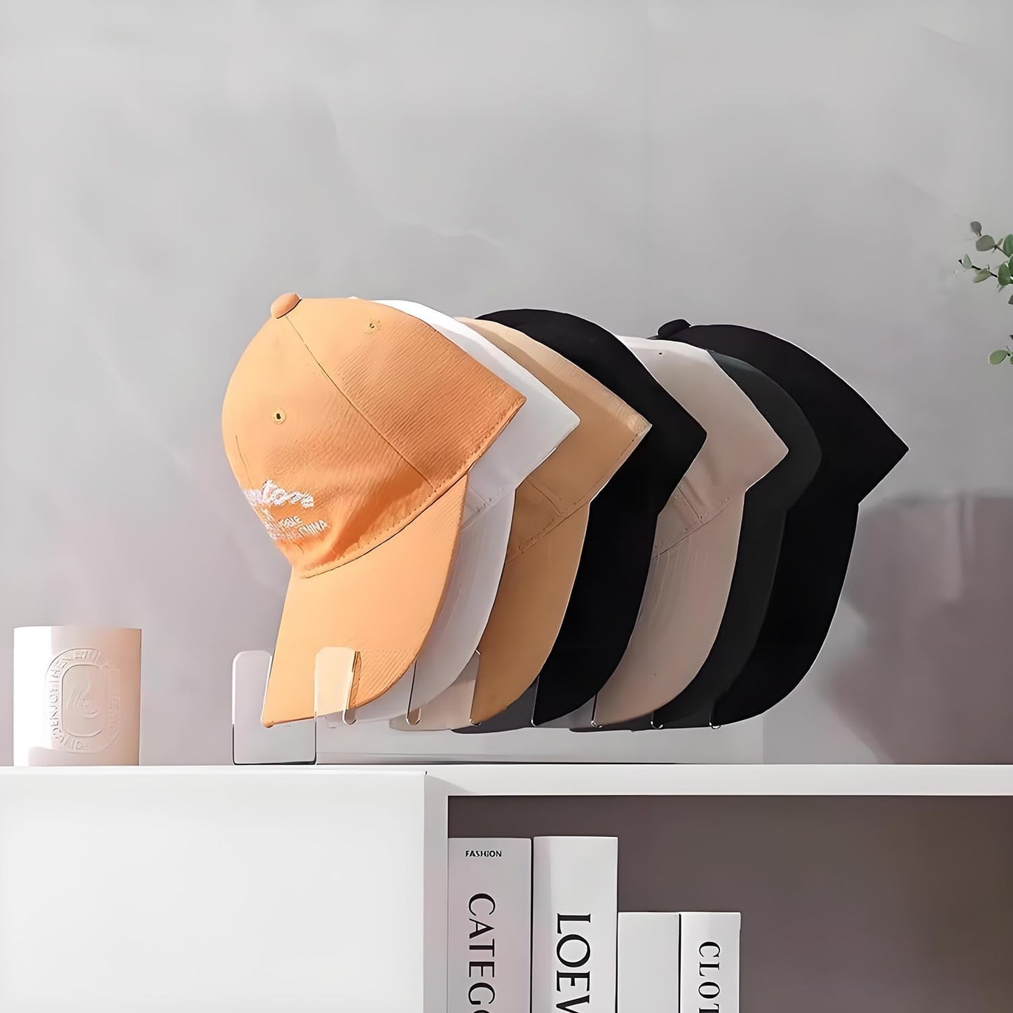 Hat Organizer for Baseball Caps, 2 Pack No Install Clear Acrylic Hat Rack, Hat Holder for 14 Baseball Caps Storage Organizer, Space Saving Closet Organizers and Storage (Transparent)