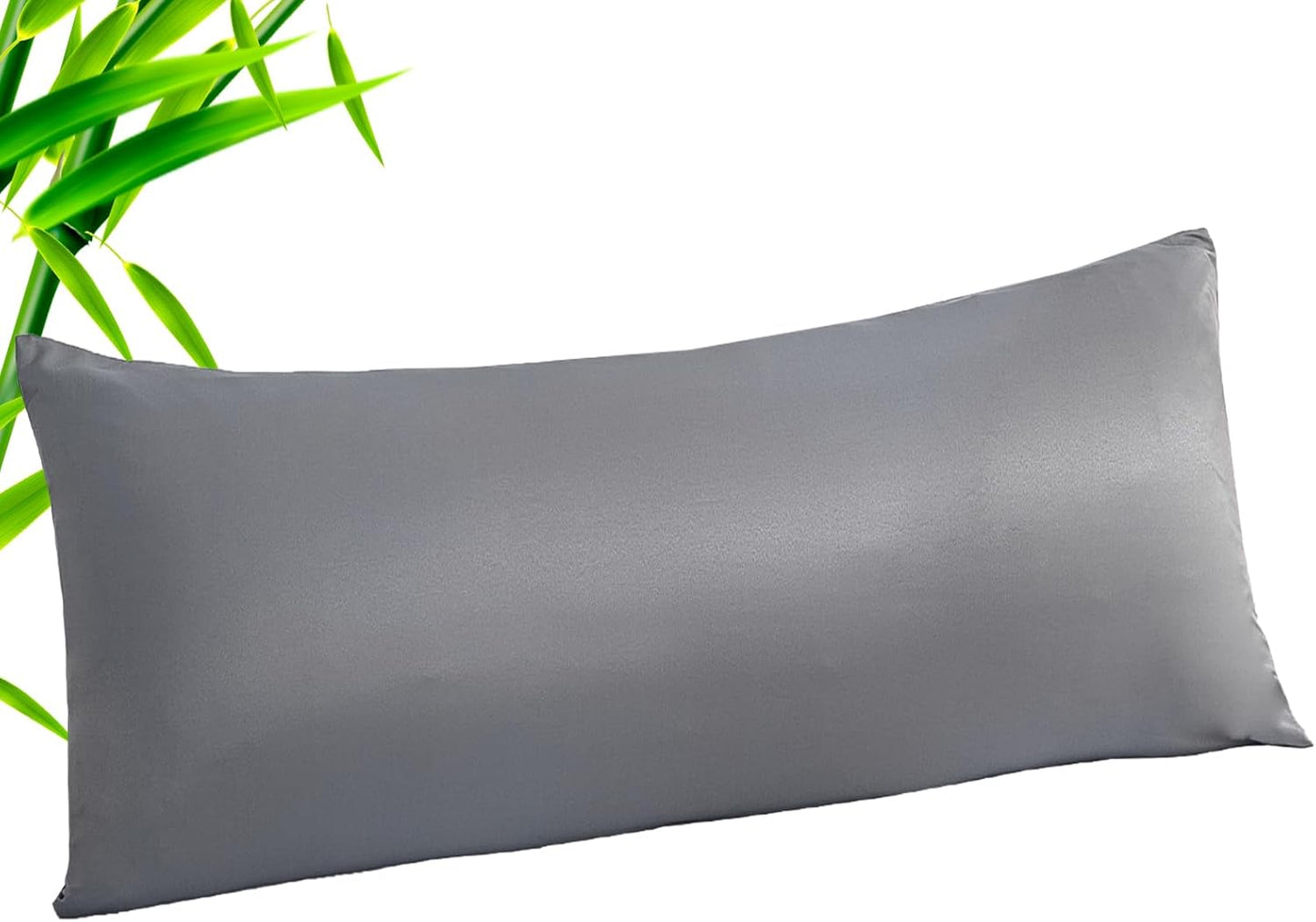 TELUS Body Cooling Pillow Case Cover, Bamboo Rayon & Lyocell Pillowcase with Zipper Closure, Breathable Pillow Case for Hot Sleepers and Night Sweats, 20x54 inches, Deep Grey