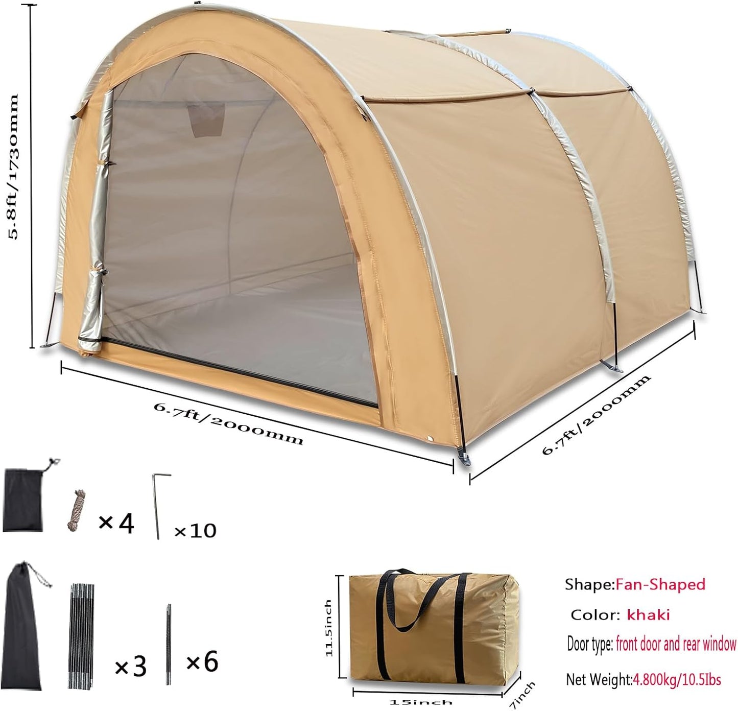 Bike Storage Shed Tent,Outdoor Portable Bicycle Storage Sheds with 420D Oxford Fabric Waterproof for 6-8 Bikes,Bike Covers Shelter for Motorcycle,Garden Tools,Toys,Lawn Mower