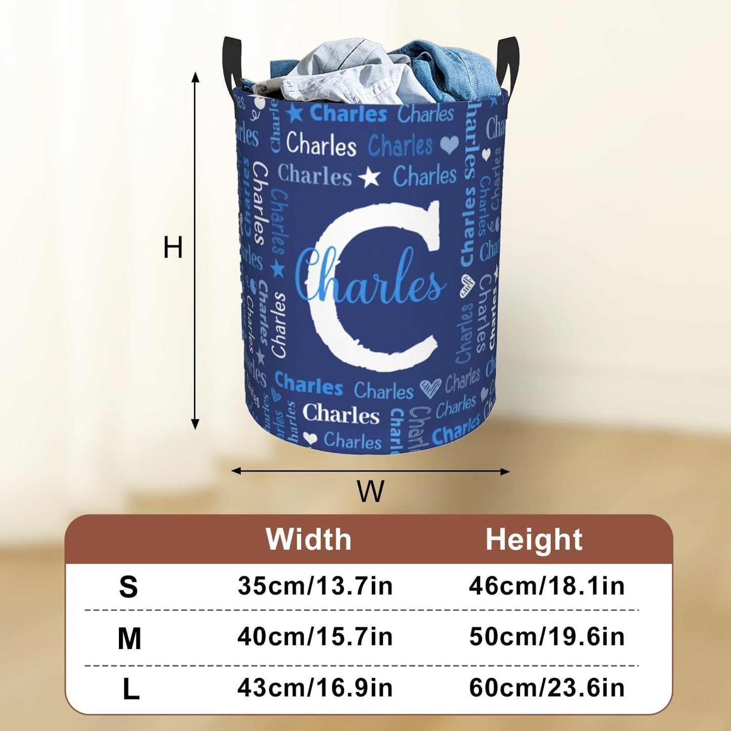 Custom Name Laundry Hamper, Personalized Laundry Baskets with Name for Boys Girls Women Men, Customized Collapsible Dirty Clothes Hamper Easy Storage Gifts for Bedroom Bathroom Living Room