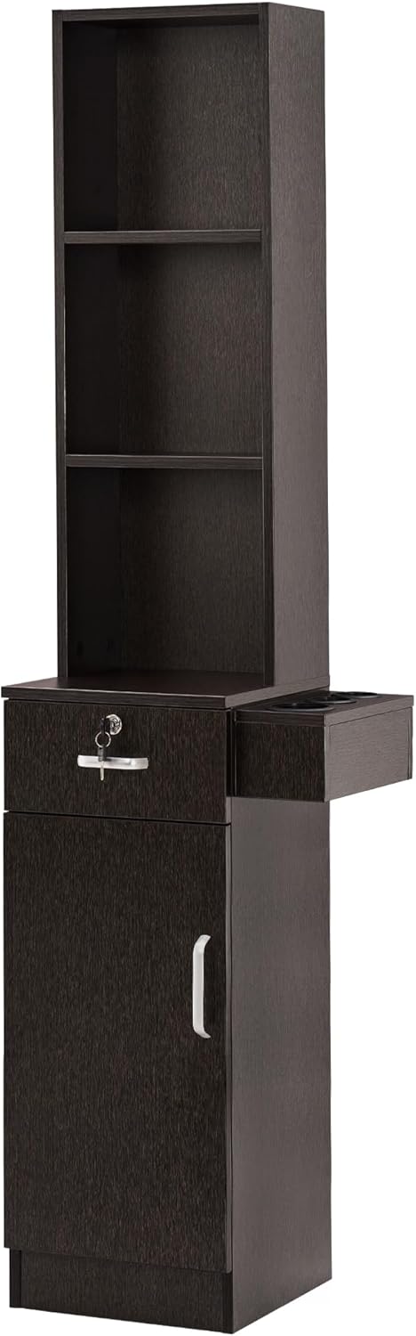 BarberPub Wall Mount Barber Station Hair Styling Drawer Storage Beauty Salon Spa Shop Equipment 3208 (Ebony)