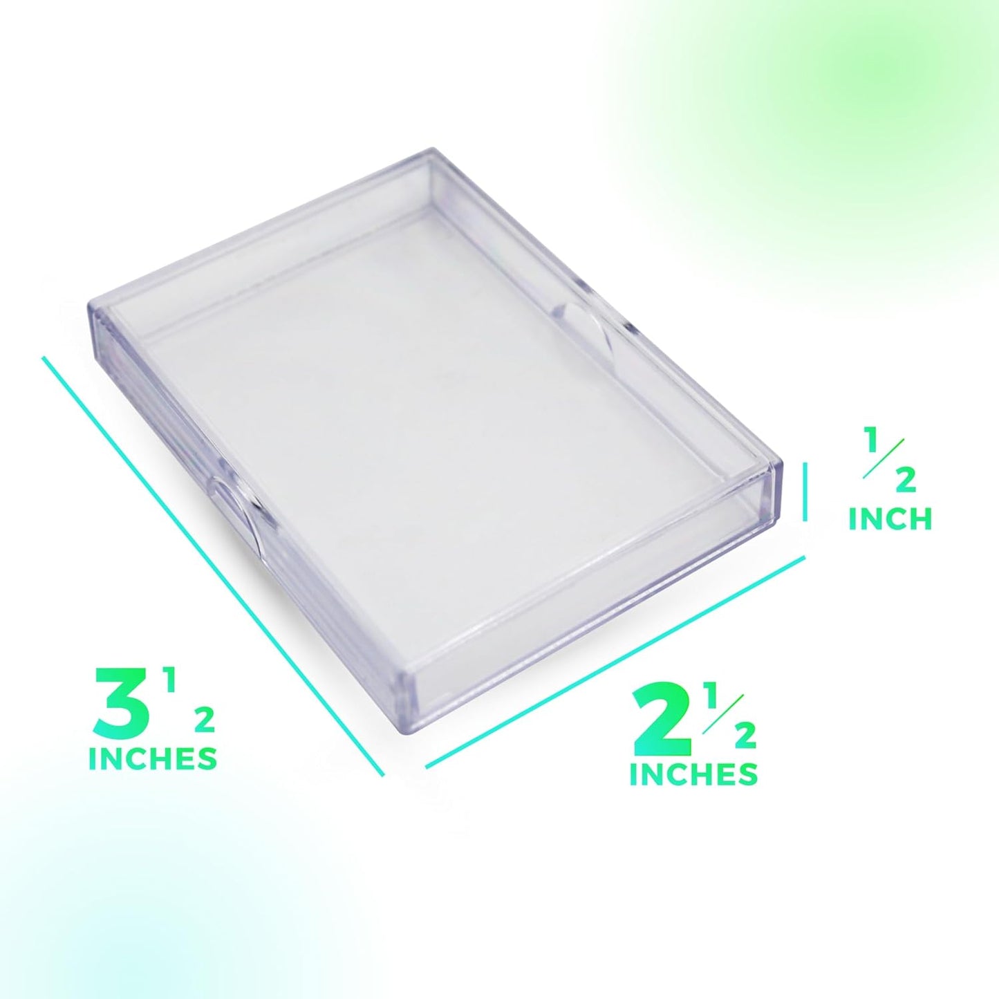 20 Pack Clear Acrylic Card Storage Boxes with Lids – 3 1/2" L x 2 1/2" W x 1/2" H Baseball Card Storage Box, Sports Card Boxes and Magic Card Storage Box – Made in USA