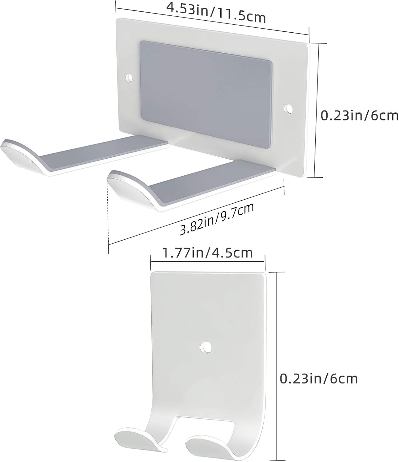 FLE Hair Dryer Holder Wall Mounted Self Adhesive,Hair Blow Dryer Rack Organizer Compatible with Most Hair Dryers,White