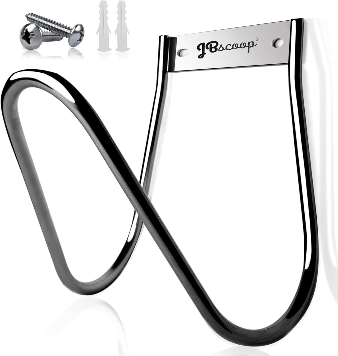 JBscoop Garden Hose Holder Stainless Steel Small Wall Mount Garden Hose Hook, Ideal for Water, Air, Hydraulic Hose, Ropes, Extension Cords Heavy Duty & Rust Proof Large Set of 1