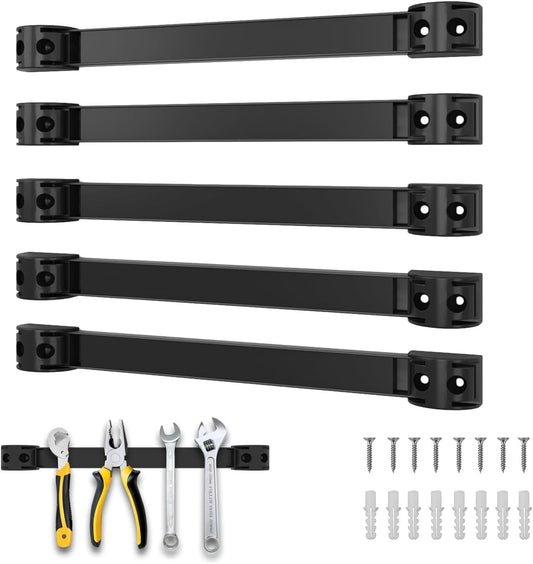 12" Magnetic Tool Holder, 5 Packs Storage Strips Tool Magnet Bar PVC Coated for Garage Organizer Mounted Hanging Strip,Heavy Duty of Magnetic Holder Easy to Install