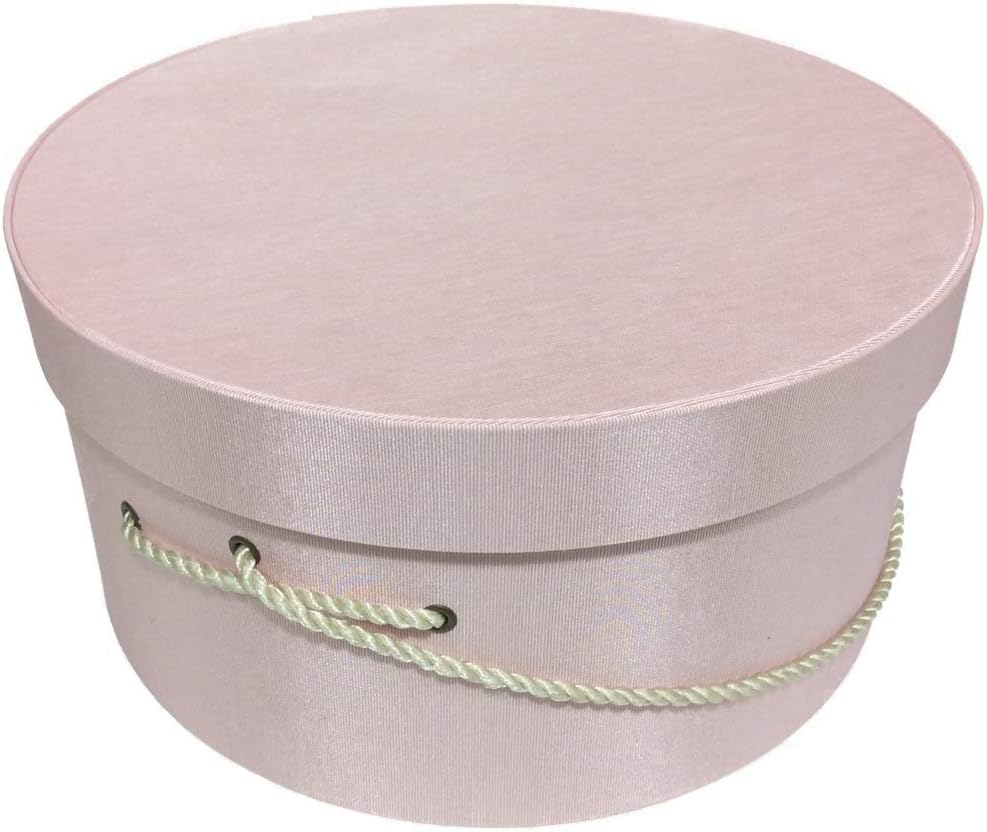 Sarah's Hat Boxes Classic Pink Hat Box – 18.5" x 9.5" (Dia. x Ht.) Handmade in USA – Odorless Non-Toxic Adhesive, Cording Handle – Premium Storage for Hats & Accessories