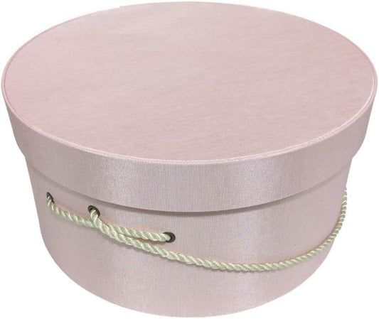 Sarah's Hat Boxes Classic Pink Hat Box – 18.5" x 9.5" (Dia. x Ht.) Handmade in USA – Odorless Non-Toxic Adhesive, Cording Handle – Premium Storage for Hats & Accessories