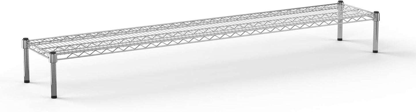 14" Deep x 72" Wide x 8" Height 1-Tier Wire Shelving Kit | NSF Commercial Storage Rack Unit