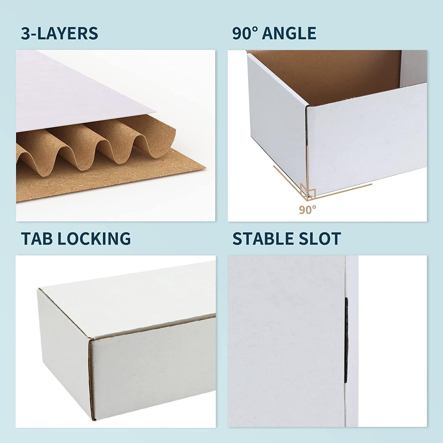 Trading Card Storage Box,2-Pack-1600 Count Corrugated Cardboard Box With PKMN/Mtg/Magic/TCG Storage and Collection,Labels For PKMN Card Storage Box (White, 2-Pack)
