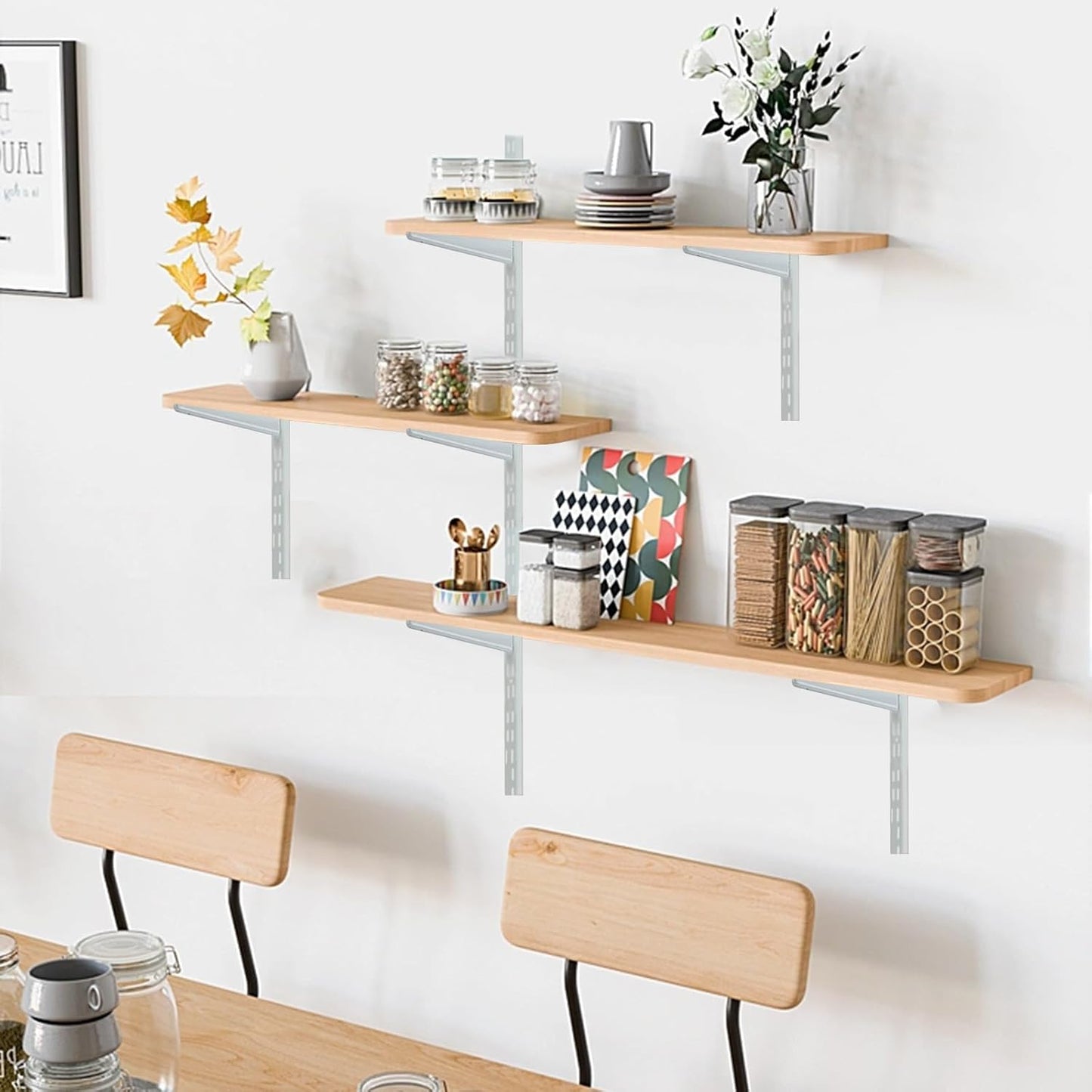 10 Pack 11.5‑Inch Adjustable Wire Shelf Brackets – Heavy‑Duty Double‑Track Closet & Wall Shelving System Supports（White）