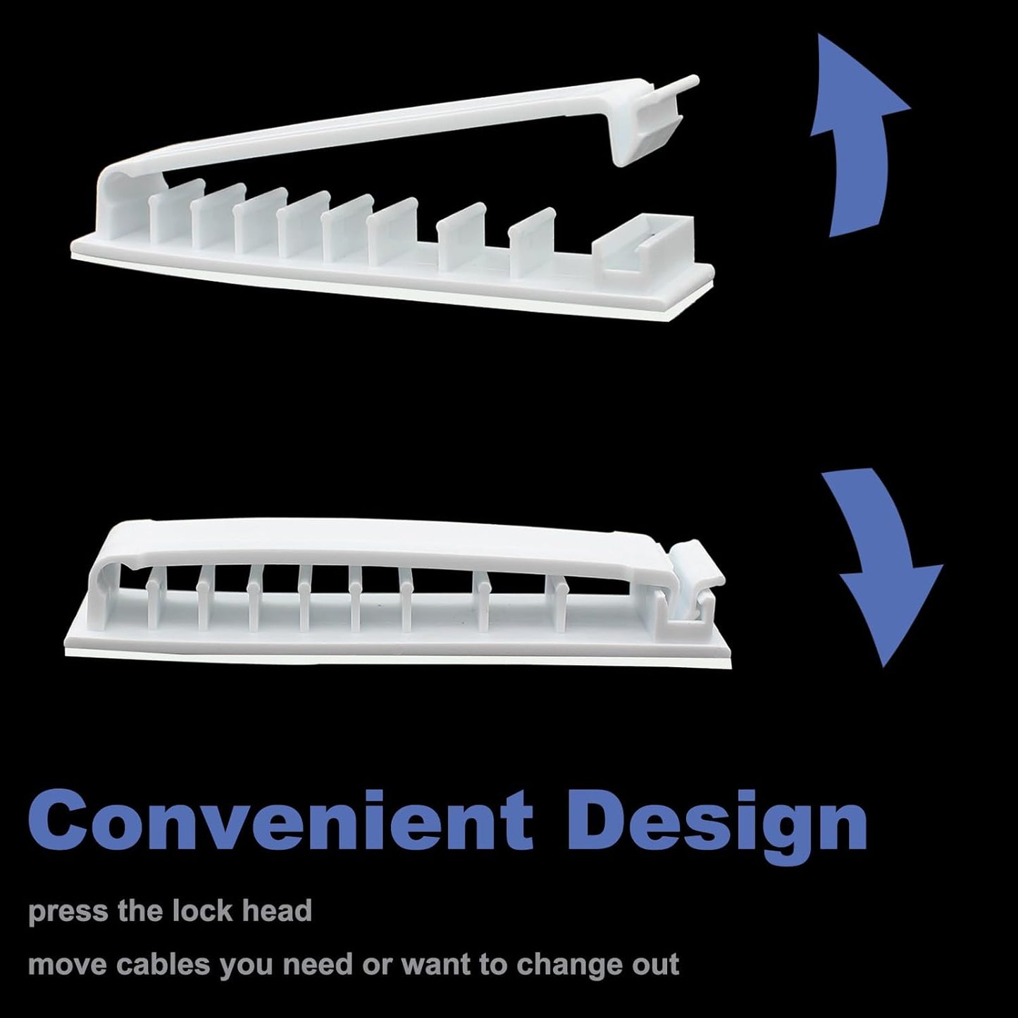 Cable Clips Holder, Self Adhesive Cables Management Clips Cord Organizer Charger for Home Office Desktop Nightstand Car Wire, Cord Holders 2 PCS