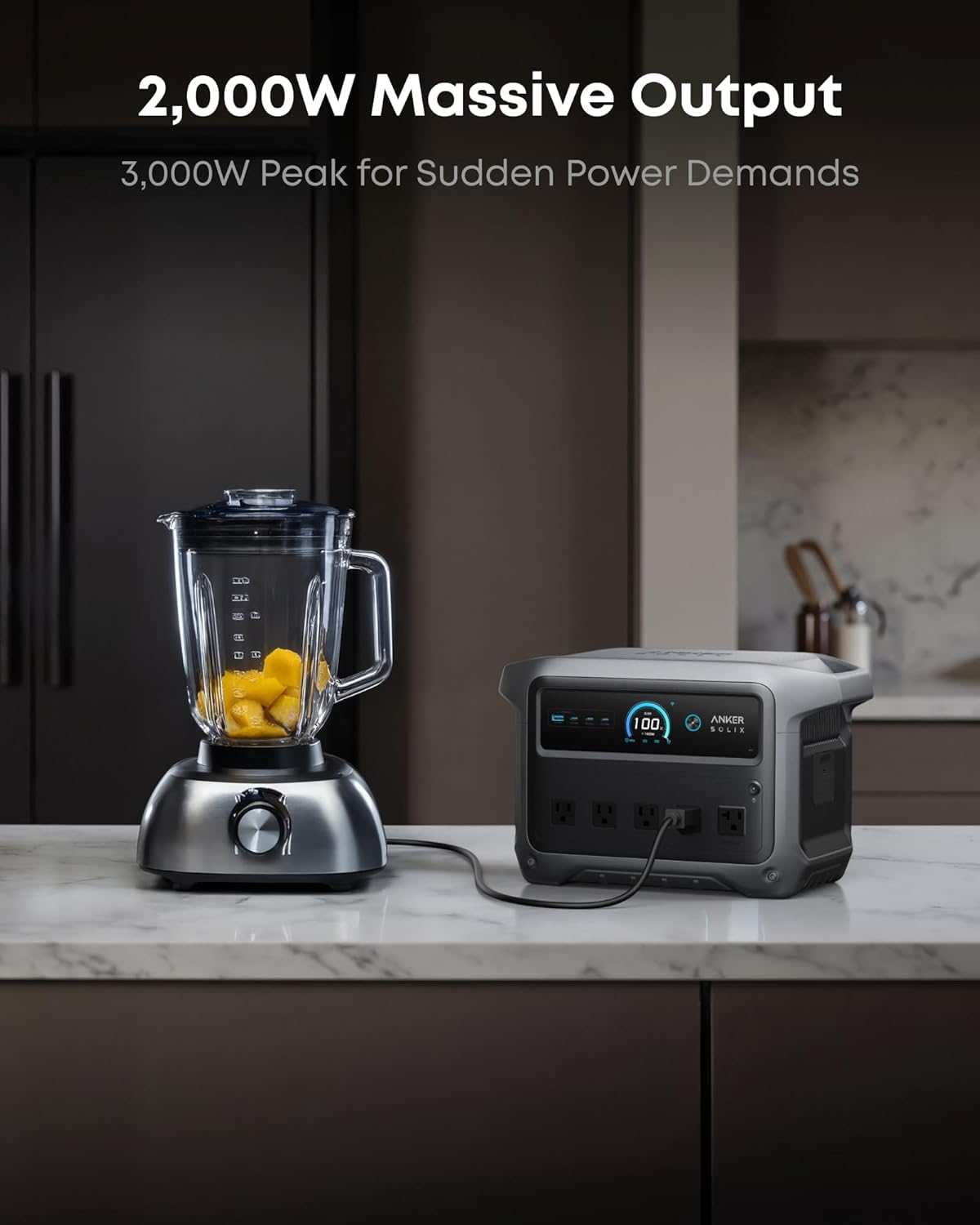 Anker SOLIX C1000 Gen 2 Portable Power Station with Water Resistant Bag, 2,000W (Peak 3,000W) Solar Generator, Full Charge in 49 Min, 1024wh LiFePO4 Battery for Home Backup, Power Outages, and Camping