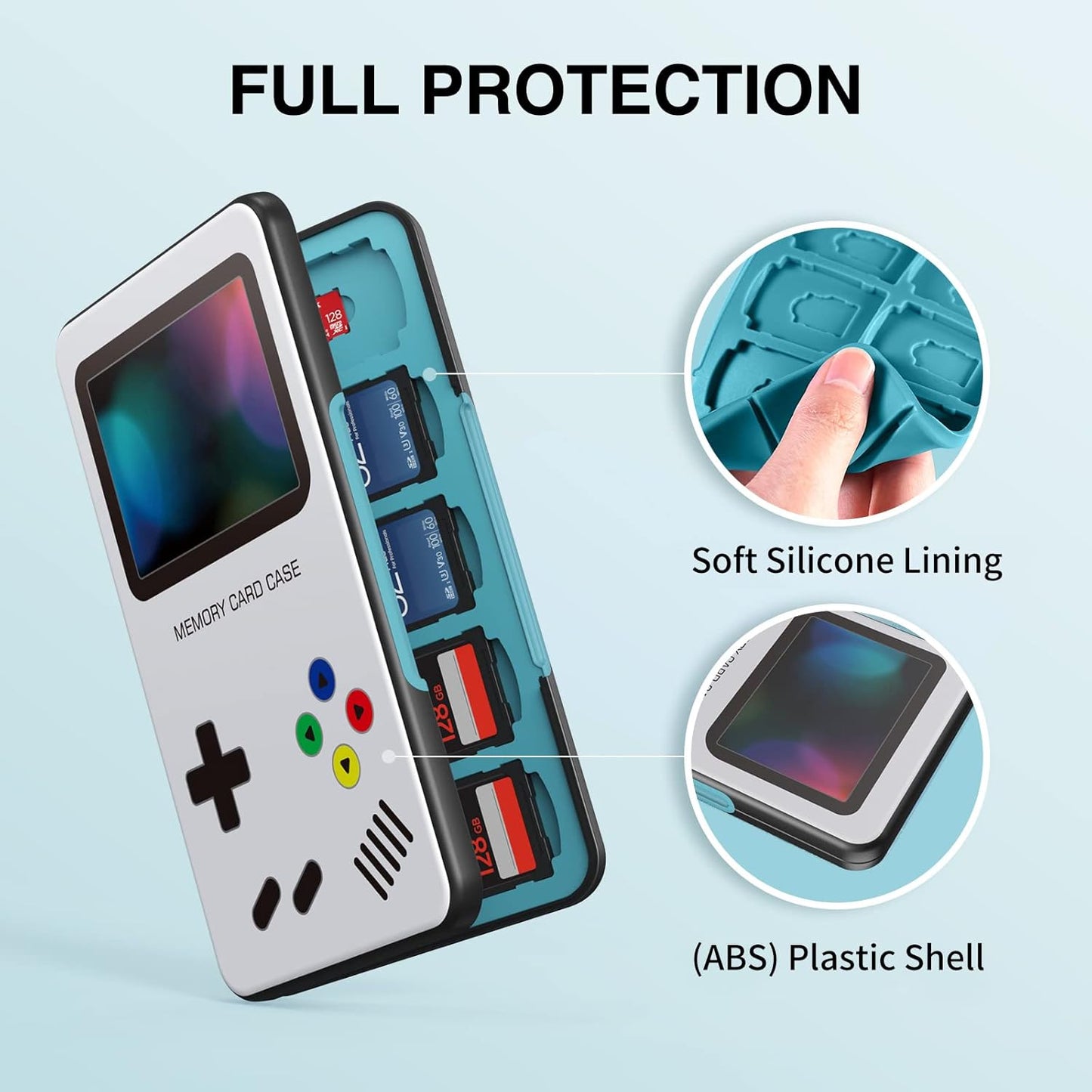 HEIYING SD Card Holder for SD/TF Cards,Portable Memory Card Storage Case Compatible with 20 SDXC SDHC and 20 TF Cards Slots
