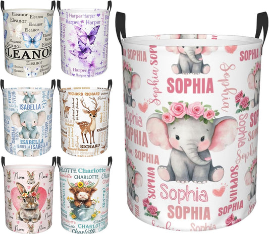 Custom Name Laundry Hamper, Personalized Laundry Baskets with Name for Boys Girls Women Men, Customized Collapsible Dirty Clothes Hamper Easy Storage Gifts for Bedroom Bathroom Living Room