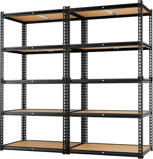 LEVELEVE 5-Tier Heavy Duty Storage Shelving Unit, 2020 lbs Capacity, Adjustable Metal Utility Shelf, 35" L x 16" W x 73" H for Garage, Kitchen, Pantry, Basement, Bathroom, Laundry,2 Pack