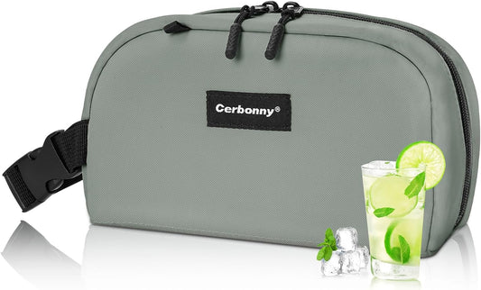 CERBONNY Small Cooler Bag Freezable Lunch for Work School Travel,Leak-proof Bag,Small Insulated For Kids/Adults,Freezer Bags,Freezable Snack Bag,Mini Fit Yogurt Gray