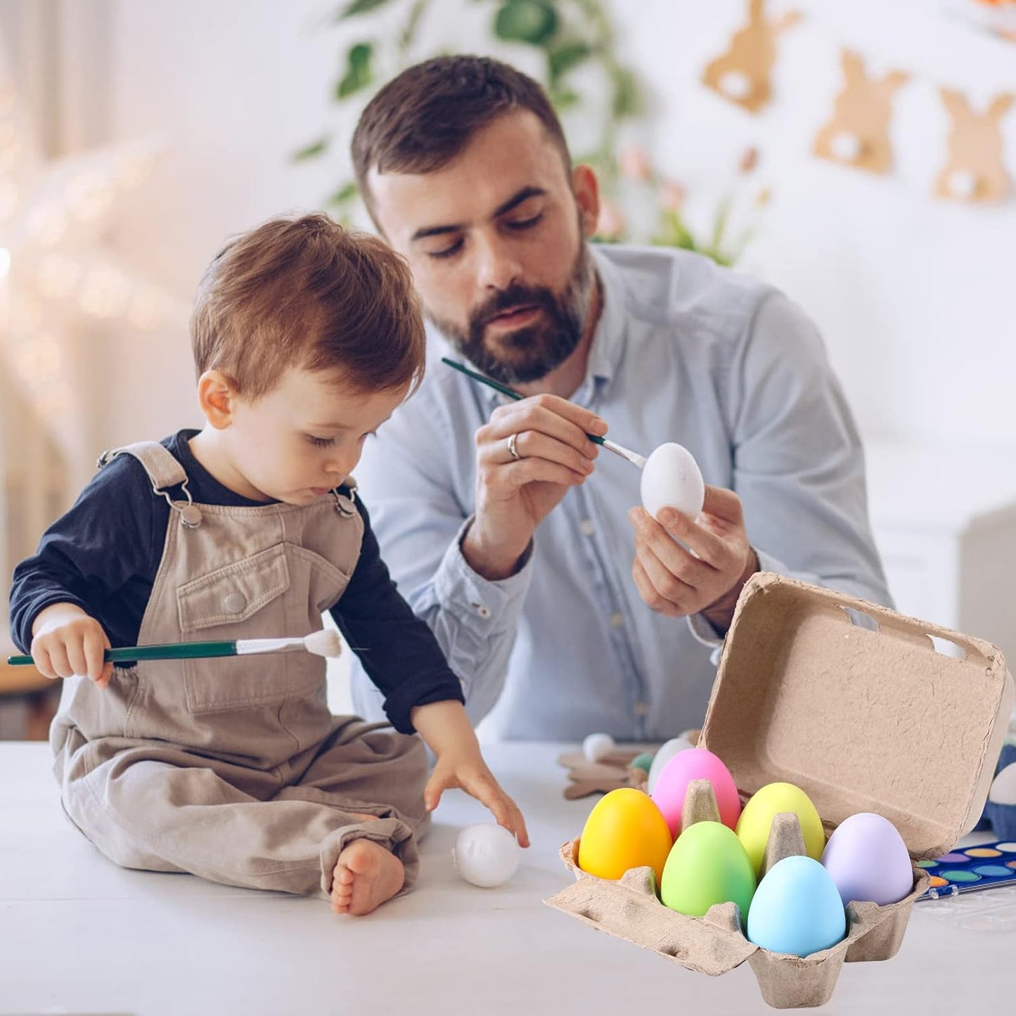 Half Dozen Egg Cartons 300 Pack, Blank Natural Pulp Box 6 Count for Chicken Eggs Reusable, Storage Tray Strong for Holds Up to Six 6 Egg Cardboard Paper Holder Container for Refrigerator
