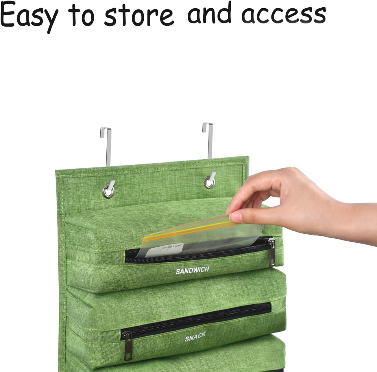Zipper Bag Organizer Compatible with Gallon, Quart, Sandwich & Snack Food Storage Bag, Kitchen Plastic Bag Storage Organizer for Kitchen RV Camper